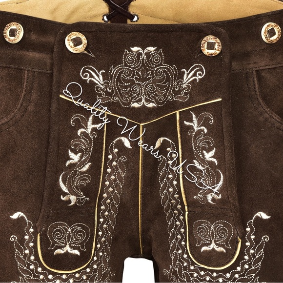 Men Oktoberfest Authentic lederhosen shorts - Picture 4 of 6